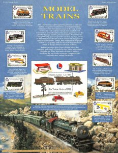 Postal Commemorative Society Stamp Panel MNH, Sierra Leone, Model Trains