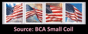 US Old Glory coil strip 4 BCA (from small coil) MNH 2024 after June 21