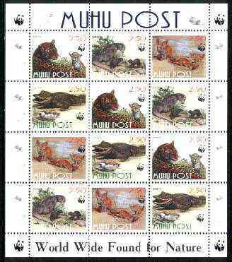 MUHU - 1998 - Wild Animals - Perf 12v Sheet - Mint Never Hinged -Private Issue