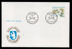Greenland Sc 239 1991 Ilulissat 250th Anniversary stamp used on FDC