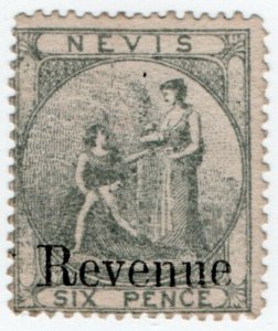 (I.B) Nevis (St Kitts) Revenue : Duty Stamp 6d (1879)