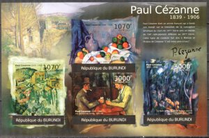 Burundi 2012 Art Paintings Paul Cezanne Sheet Imperf. MNH