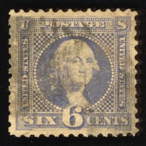 US Scott 115 Used 6c ultramarine George Washington Lot M1033 bhmstamps