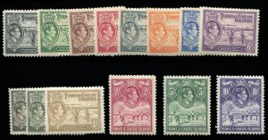 Turks & Caicos Islands #78-89 Cat$91.60 (for hinged), 1938-45 George VI, comp...