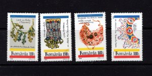 Romania  #4290-93 (1999 Jewelry set) VFMNM CV $1.75