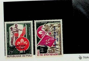 MALI Sc C222-3 NH ISSUE OF 1974 - OVERPRINTS - SCOUTS - (SC2)