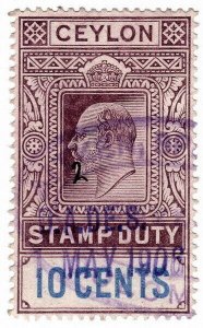 (I.B) Ceylon Revenue : Stamp Duty 10c