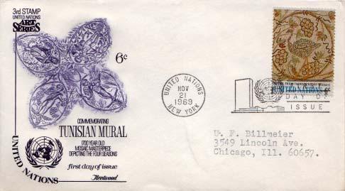 United Nations, First Day Cover, Art