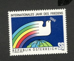 AUSTRIA-MNH STAMP-INTERNATIONAL PEACE YEAR-1986.