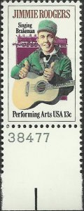 # 1755 Mint Never Hinged ( MNH ) JIMMIE RODGERS AND LOCOMOTIVE