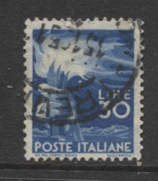 Italy - Scott 488 - Definitive -1947 -VFU - 30I Stamp