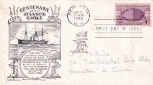 1958, Centennial Atlantic Cable, Aristocrats, FDC (E11547)