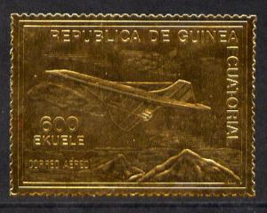 Equatorial Guinea 1979? Concorde 600ek embossed in gold f...