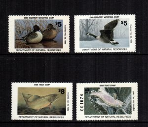 US 15-16 Iowa  state hunting fishing permits rw unused