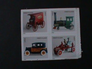 UNITED STATES-2002-SC# 3645 ANTIQUE TOYS-BOOKLET BLOCK OF 4 MNH VERY FINE