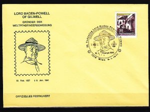 Austria, 1971 issue. 08/JAN/71. Scout Baden Powell cancel. Cachet cover. ^