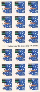 US Stamp - 1993 Christmas Snowman - Booklet Pane of 18 Stamps #2803a