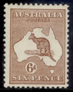 AUSTRALIA GV SG107, 6d chestnut, M MINT. Cat £38.