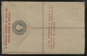 Trinidad QV 2d registered letter envelope unused 