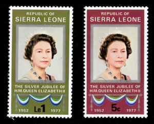 Sierra Leone 1977 QUEEN ELIZABETH Silver Jubilee 2 values Perforated Mint (NH)