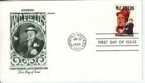 1980, Honoring W. C. Fields, Artmaster, FDC (D14641)