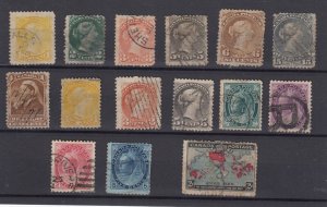 Canada QV Unchecked Collection Of 15 Values To 15c Fine Used BP4402