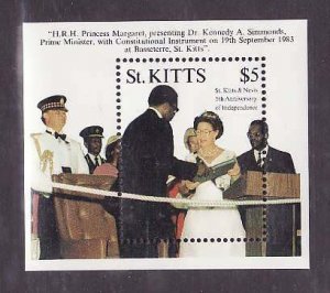 St Kitts-Sc#234- id9-unused NH sheet-Princess Margaret-1988-