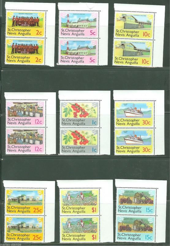 ST. CHRISTOPHER NEVIS  ANGUILLA  LOT OF SIX MINT NH DEFINITIVE  SETS 