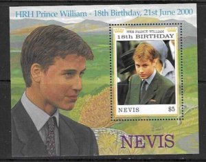 NEVIS SGMS1489 2000 18th  BIRTHDAY OF PRINCE WILLIAM  MNH