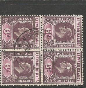 Leeward Islands SG 42 Block of 4 Road Town Virgin Islands VFU (5cqv)