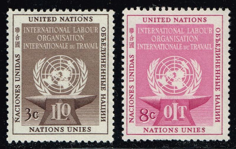 UN New York #25-26 ILO Set; MNH (1.25)