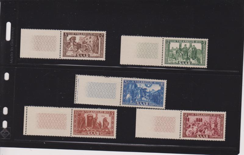 Saar B77-81 MNH w/ selvige