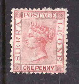 Sierra Leone-Sc#6-unused 1p rose-QV-1872-wmk sdwys-