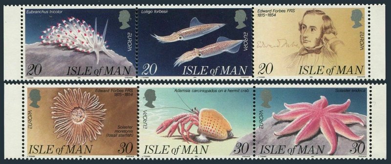 Isle of Man  594-599a strips,MNH.Michel 577-586. EUROPE CEPT-1994.Ocean,E.Forbes 