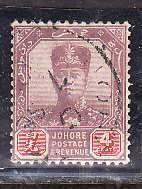 Malaya-Johore-Sc#89- id7-used 4c violet & red-Sultan Ibrahim-1918-20-
