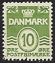 Danmark # 318 - Wavy Lines - 10 öre - used  {Dk1}