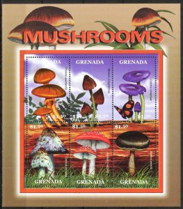 Grenada 2000 Mushrooms Sheet MNH