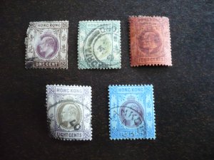 Stamps - Hong Kong - Scott# 71-73,75-76 - Used Part Set of 5 Stamps