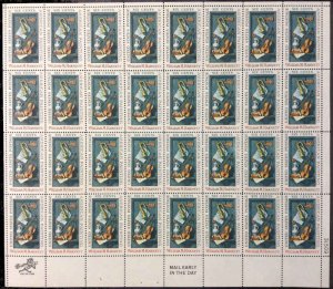 US Stamp - 1969 William M. Harnett - 32 Stamp Sheet - Scott #1386