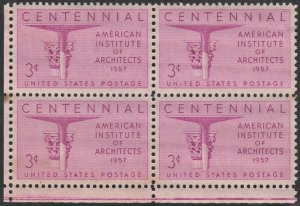 SC#1089 3¢ Architects Issue Block of Four (1957) MNH*
