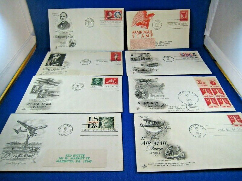 U.S. FDC SETS - AIR MAIL & AVIATION - 1953 TO 1988 - LOT OF 39     (fs3)