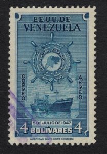 Venezuela Colombia Merchant Marine 4B KEY VALUE Violet 1948 Canc SC#C270 SG#805