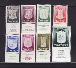 Israel 278, 282-287, 290 Tabs MNH Town Emblems