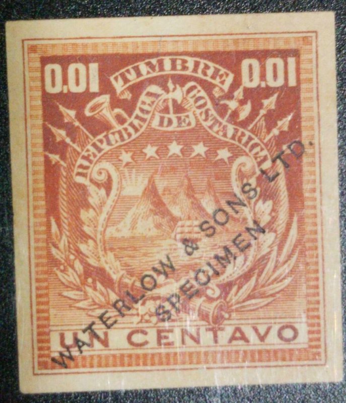 A) 1864, COSTA RICA, NATIONAL EMBLEM, UNAUTHORIZED PROOF ON UNAUTHORIZED HEAVY P