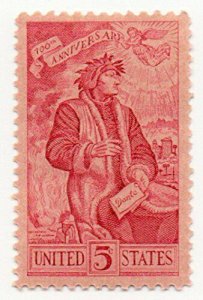 1965 Dante Alighieri Single 5c Postage Stamp - Sc# 1268 - MNH,OG