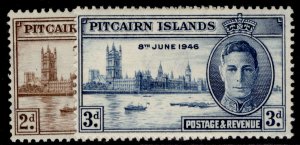 PITCAIRN ISLANDS GVI SG9-10, 1946 victory set, M MINT.