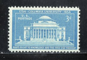 1029 * COLUMBIA UNIVERSITY *   U.S. Postage Stamp   MNH