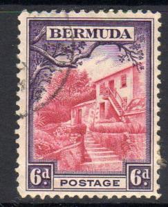 BERMUDA #112  1936  6p  KING GEORGE V & SCENE AT PAT-LA-VILLE     F-VF USED  e