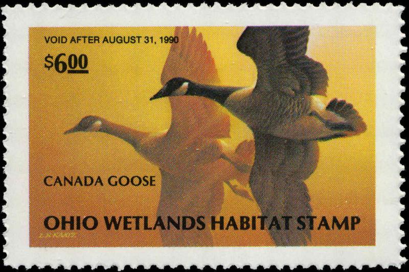 OHIO #08 1989  STATE DUCK STAMP CANADA GEESE by Lynn Kaatz