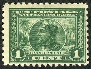 US # 401 SCV $25.00  1c Balboa, perf 10, mint hinged, fresh color, SCV $25.00